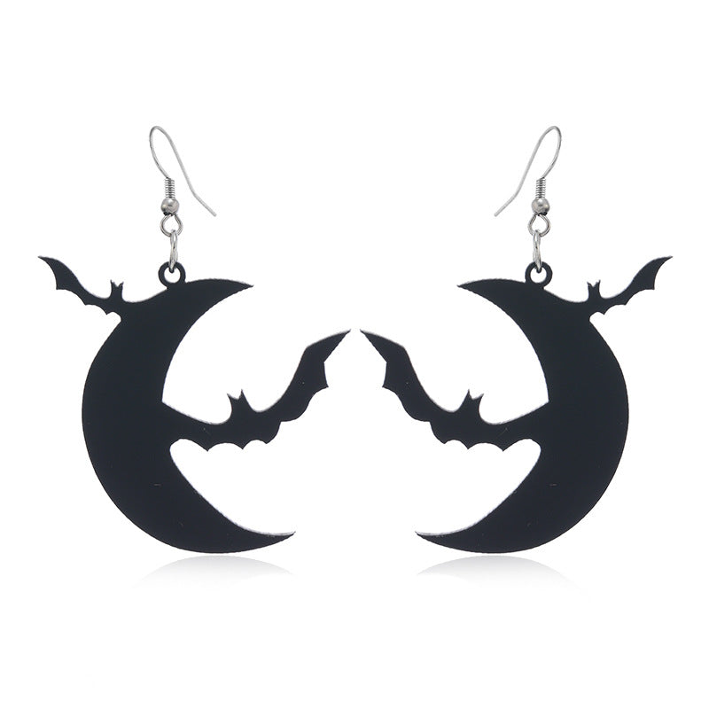 Wholesale New Acrylic Pumpkin Bat Cut-out Earrings for Halloween